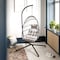 Flash Furniture Natural Hanging Egg Chair with Cushions and Stand SDA-AD608001-GY-GG - alternate 1